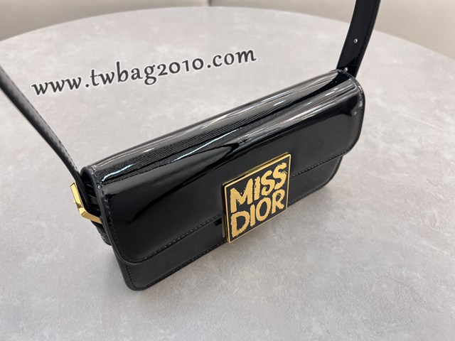 Dior专柜新款迪奥顶级原单黑色牛皮Miss Dior翻盖手袋肩背包 djfk1031